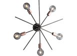 Bloom Plafoniera Ferro Cromo Nero E Rame 5 Luci H.22 Ø65 BL200-PL5-NR