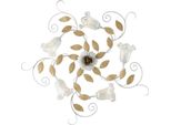 Cesto Plafoniera In Ferro Laccato Bianco Shabby 5 Luci H.17 Ø80 BL274-PL5-BCO
