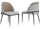 Set Di 2 Sedie Per Sala Da Pranzo Wisfor, Sedia Per Sala Da Pranzo Sedia Da Cucina Con Gambe In Metallo, Grigio Chiaro