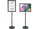Vevor Supporto Per Informazioni 420 X 297 Mm Supporto Per Poster Regolabile In Verticale E Orizzontale, Robusto Supporto Per Cartelli Da Pavimento Con Base Rotonda Per Esposizioni, Pubblicità E Uso Esterno Nero