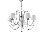 Magda Lampadario In Ferro Cromato 5 Luci Con Paralumi 115 Ø72 BL146-5-CR-PAR