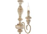 Cascina Applique In Legno E Ferro Bianco E Tortora 1 Luce .13 P.21 BL265-AP1-BT