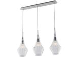 Zeus Binario In Ferro Con Vetri Trasparente Pyrex 3 Luci L.75 X 10 BL270-BIN3-TR