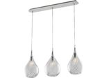 Pluvia Binario In Ferro Con Vetri Trasparente Pyrex 3 Luci L.75 X 10 BL264-BIN3-TR