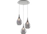 Pluvia Sospensione In Ferro Con Vetri Grigio Pyrex 3 Luci 141 Ø50 BL264-S3-GR