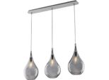 Pluvia Binario In Ferro Con Vetri Grigio Pyrex 3 Luci L.75 X 10 BL264-BIN3-GR