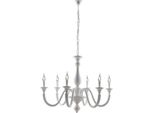 Lucca Lampadario In Legno Bianco Shabby 6 Luci 129 Ø86 BL271-6-BCO