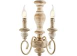 Cascina Applique In Legno E Ferro Bianco E Tortora 2 Luci .25 P.18 BL265-AP2-BT