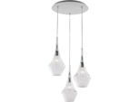 Zeus Sospensione In Ferro Con Vetri Trasparente Pyrex 3 Luci 149 Ø50 BL270-S3-TR