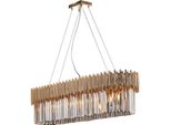 Ravel Sospensione In Ferro Dorato Con Strass 8 Luci L.93 X 50 BL268-8-OR