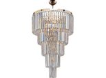 Schubert Sospensione In Ottone E Ferro Dorato Con Strass 7 Luci H.93 Ø50 BL272-7-OR
