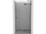 Mexen Lunar L Porta Doccia A Battente Destra 95 Cm, Trasparente, Grigio Canna Spazzolato - 834L-095-000-66-00-P