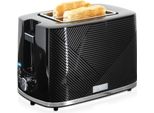 Briebe TA1169BLK Tostapane Elegance 2 Fette Larghe Con Portapane, 7 Livelli Di Tostatura Nero