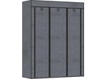 Armadio In Tessuto, Armadio Con Appendiabiti, 8 Livelli, Armadio Pieghevole, Armadio Pieghevole Per Camera Da Letto, Corridoio, Tessuto Non Tessuto, Grigio Scuro, 125 X 43 X 162,5 Cm Aosom