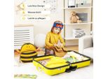 Valigia Per Bambini 2 Pezzi + Zaino Valigia Da Viaggio Lunga 47 Cm E Zaino Largo 30 Cm Giallo