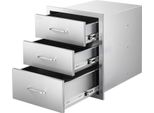 Vevor Cassetti Per Cucina Esterna 46X59X59 Cm (Lxpxh), Cassetti Per Barbecue Tripli In Acciaio Inox Con Maniglie, Cassetti Per Barbecue Per Cucina Esterna O Isola Barbecue Patio Cassettiera Stazione Barbecue