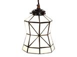 Clayre & Eef Lampada A Sospensione Tiffany Ø 15X115 Cm Vetro Bianco Marrone