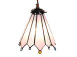 Clayre & Eef Lampada A Sospensione Tiffany Ø 18X90 Cm Vetro Rosa