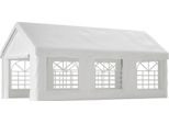 Garage A Tenda Per Veicoli 3X6M - Doppie Porte A Tapparella Per Un Accesso Completo, Robusta Struttura Di Protezione Dalle Intemperie - Con Tetto E Teloni Laterali Rimovibili