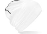 Beechfield B366 | Berretto In Cotone Hemsedal / Lunghezza: 24Cm - Colore: Bianco/Nero - Taglia: Unica