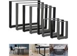 Set Di 2 Gambe Per Tavolo In Acciaio 90X72 Cm Nero Industriale