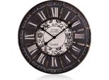 Orologio Da Parete 33 Cm In Legno E Metallo Vintage Shabby Chic, Meccanismo Silenzioso