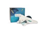 Set Regalo Doudou - Coniglio Di Peluche Con Pompon Blu Scuro 25 Cm