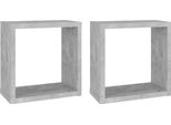 Vidaxl Mensole A Cubo 2 Pz. Grigio Cemento 30X15X30 Cm