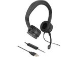 Delock - Headset - On-Ear - Kabelgebunden - USB-A - Schwarz (27180)