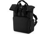 Bagbase BG118S | Mini Zaino Doppio Manico Riciclato - Colore: Nero - Dimensioni: 23 X 32 X 11 Cm