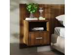 The Living Store Comodino A Parete Effetto Rovere Marrone