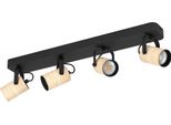 Eglo 900438 Cayuca Led GU10 4-Fold Plafoniera 4X3W 580X100Mm Nero Marrone