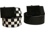 Urban Classics TB5139 | Cintura In Tela A Quadri E Tinta Unita 2-Pack Da S/M A L/Xl - Colore: Nero/Bianco Sporco - Taglia: S/M