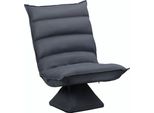 Poltrona Homcom 839-430V00CG, Sedile Girevole, Schienale Regolabile, Imbottitura Morbida, Rivestimento Traspirante, Grigio Scuro - A