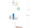 Bremermann Scaffale Telescopico Per Bagno 2 Cestini 2 Aste, Asta Fino A Max. 290 Cm Circa, Bianco