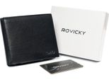 Portafoglio Orizzontale Da Uomo Con Zip, In Vera Pelle, Rfid Stop - Rovicky