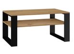 Tavolino Da Soggiorno Con Scaffale Lauren 2 - Rovere Artisan / Nero