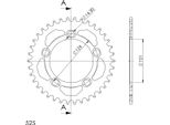 Supersprox Alu-Kettenrad 525 - 38Z (Arancione) RAL-991:38-ORG|ID 101,0 Lk 124,0 5-Loch