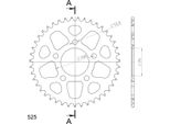 Supersprox Alu-Kettenrad 525 - 43Z (Blau) RAL-727:43-BLU|ID 70,0 Lk 100,0 5-Loch