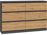 Cassettiera A Cassetti Larga Taavi - Rovere Artisan / Antracite
