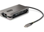 Startech.Com Adattatore Multiporta USB-C - Docking Station Usb Type C Con Hdmi/Vga 4K60Hz - Hub Usb A 3 Porte (1X Ricarica) - Pd 100W - Gbe - Convertitore\Mini Dock USB-C Hdmi/Vga - Cavo Integrato Avvolgente 30Cm