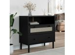 Vidaxl Credenza Senja Rattan Look Nero 80X40X80 Cm Legno Di Pino