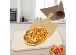 Pietra Per Pizza 30X38 Cm Set 4 Pezzi In Cordierite Con Pala E Ricettario