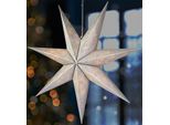 Brubaker Stella Di Natale Da 60 Cm Per Interni - Stella Dell'avvento Con Presa E14 Da Appendere Con Cavo Da 3,5 M - Stella Di Carta 3D, Argento