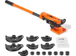 Curvatubi Vevor Ø10-25Mm (7 Matrici) Curvatubi Manuale 0-180° Curvatubi Manuale 50-113Mm Raggio Di Curvatura Curvatubi Tubi In Rame, Alluminio, Acciaio Inox Con Spessore Di Parete Da 0 A 2Mm