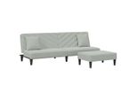 Vidaxl Set Divano 2 Pezzi Con Cuscini In Velluto Grigio Chiaro
