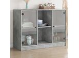 Vidaxl Credenza Grigio Cemento 102X37X75,5 Cm Materiale A Base Di Legno