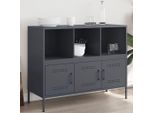 Credenza Vetrina In Stile Elegante Antracite 100,5X39X79 Cm Acciaio - Cassettiere Hommie6499336 1Pacco