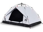 Vidaxl Tenda Da Campeggio A Cupola 3 Persone Bianca Oscurata A Sgancio Rapido