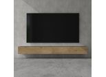 Doporro Mobile Porta Tv Sospeso 280 Cm Con 4 Ante Antracite Opaco E Marrone Chiaro, Credenza Bassa Da Soggiorno Salotto, Madia Consolle Bicolore Per Tv Fernsehschrank02